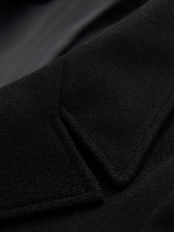 Ombre Clothing Pánský dvojradový kabát s ozdobnými gombíkmi - čierny V2 OM-COWC-0137 Ombre Clothing