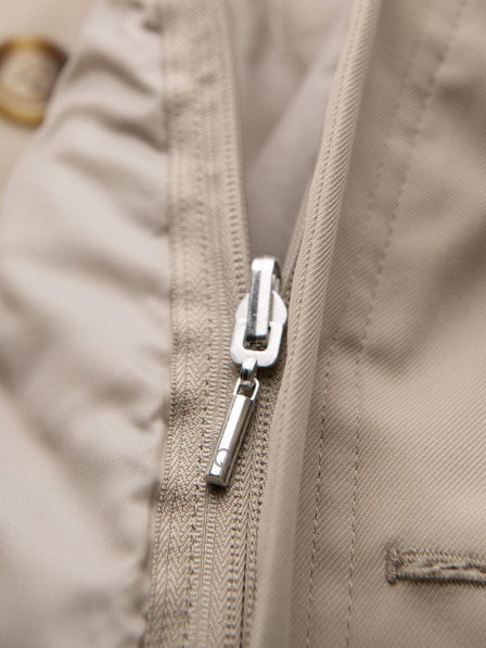 Ombre Clothing Pánsky minimalistický kabát s odpínateľnou vestou - béžový V1 OM-COLC-0139 Ombre Clothing