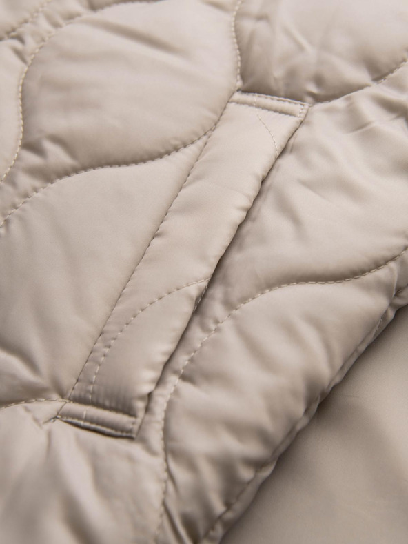 Ombre Clothing Pánsky minimalistický kabát s odpínateľnou vestou - béžový V1 OM-COLC-0139 Ombre Clothing