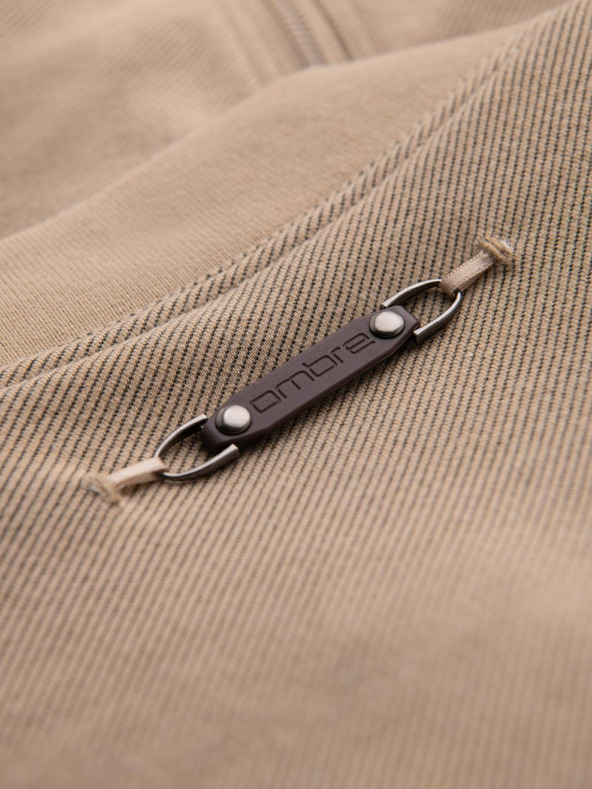 Ombre Clothing Pánska bunda bomber s raglánovými rukávmi - teplá béžová V2 OM-JANP-0159 Ombre Clothing