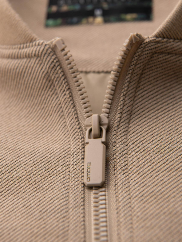 Ombre Clothing Pánska bunda bomber s raglánovými rukávmi - teplá béžová V2 OM-JANP-0159 Ombre Clothing