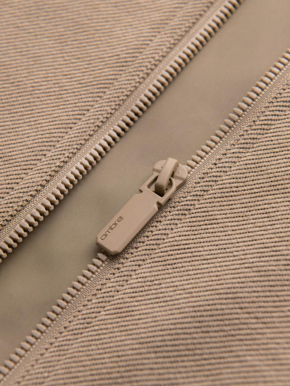 Ombre Clothing Pánska bunda bomber s raglánovými rukávmi - teplá béžová V2 OM-JANP-0159 Ombre Clothing