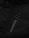 Ombre Clothing Pánska dlhá bunda parka s ovčou kožou - čierna V4 OM-JAPJ-0316 Ombre Clothing