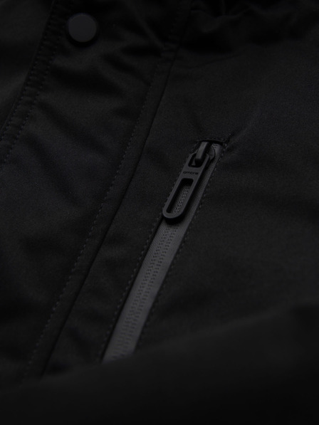 Ombre Clothing Pánska dlhá bunda parka s ovčou kožou - čierna V4 OM-JAPJ-0316 Ombre Clothing