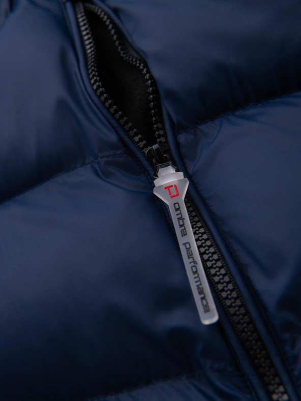 Ombre Clothing Pánska moderná prešívaná bunda z kombinovaných materiálov - tmavo modrá V2 OM-JAHP-0303 Ombre Clothing