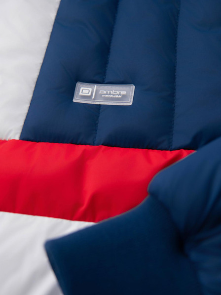 Ombre Clothing Pánska farebná retro športová bunda - modrá a biela V1 OM-JALP-0296 Ombre Clothing