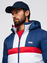 Ombre Clothing Pánska farebná retro športová bunda - modrá a biela V1 OM-JALP-0296 Ombre Clothing
