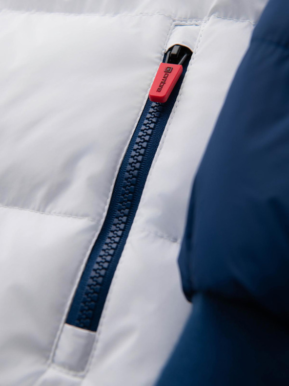 Ombre Clothing Pánska farebná retro športová bunda - modrá a biela V1 OM-JALP-0296 Ombre Clothing