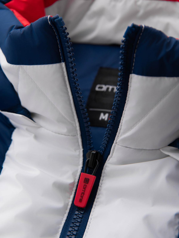 Ombre Clothing Pánska farebná retro športová bunda - modrá a biela V1 OM-JALP-0296 Ombre Clothing