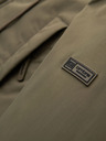 Ombre Clothing Pánska klasická dlhá bunda parka - olivová V3 OM-JAPJ-0313 Ombre Clothing