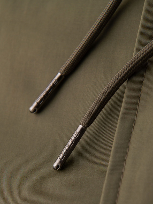 Ombre Clothing Pánska klasická dlhá bunda parka - olivová V3 OM-JAPJ-0313 Ombre Clothing