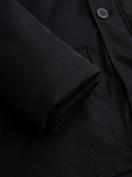 Ombre Clothing Elegantná pánska parka s vreckami a kapucňou - čierna V1 OM-JAPJ-0287 Ombre Clothing