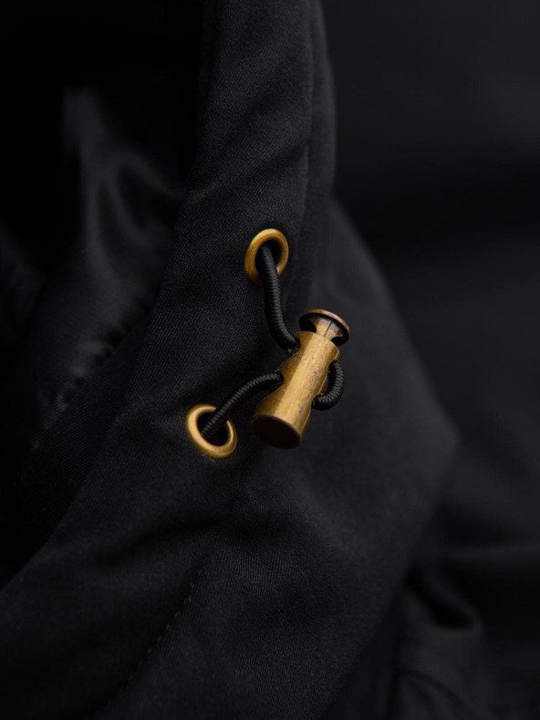 Ombre Clothing Elegantná pánska parka s vreckami a kapucňou - čierna V1 OM-JAPJ-0287 Ombre Clothing