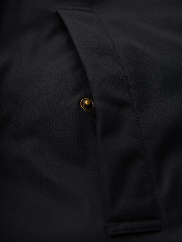 Ombre Clothing Elegantná pánska parka s vreckami a kapucňou - čierna V1 OM-JAPJ-0287 Ombre Clothing