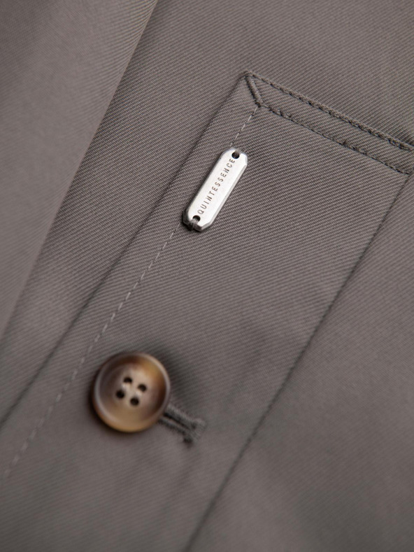 Ombre Clothing Pánsky minimalistický kabát s odnímateľnou vestou - popol V6 OM-COLC-0139 Ombre Clothing