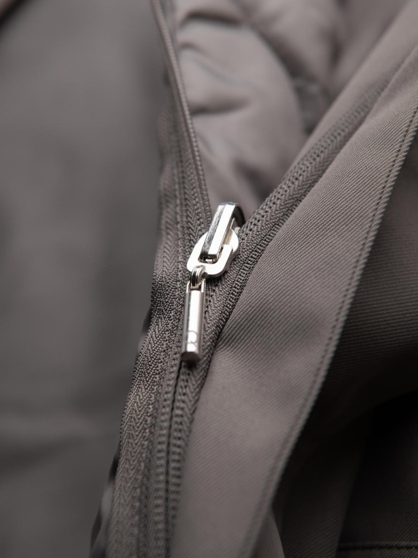 Ombre Clothing Pánsky minimalistický kabát s odnímateľnou vestou - popol V6 OM-COLC-0139 Ombre Clothing