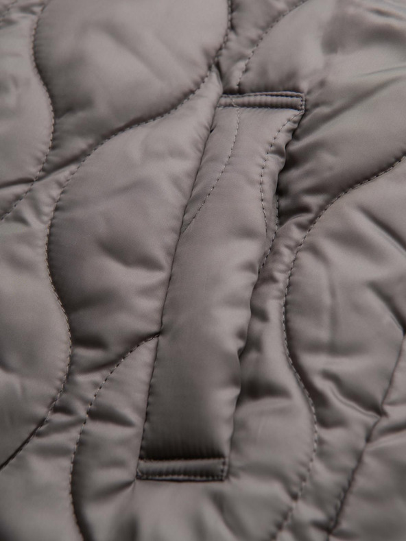 Ombre Clothing Pánsky minimalistický kabát s odnímateľnou vestou - popol V6 OM-COLC-0139 Ombre Clothing