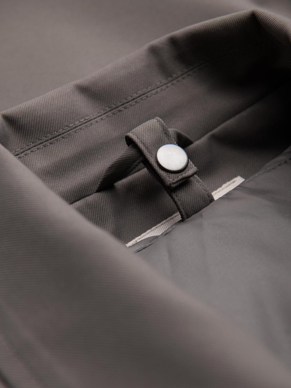 Ombre Clothing Pánsky minimalistický kabát s odnímateľnou vestou - popol V6 OM-COLC-0139 Ombre Clothing