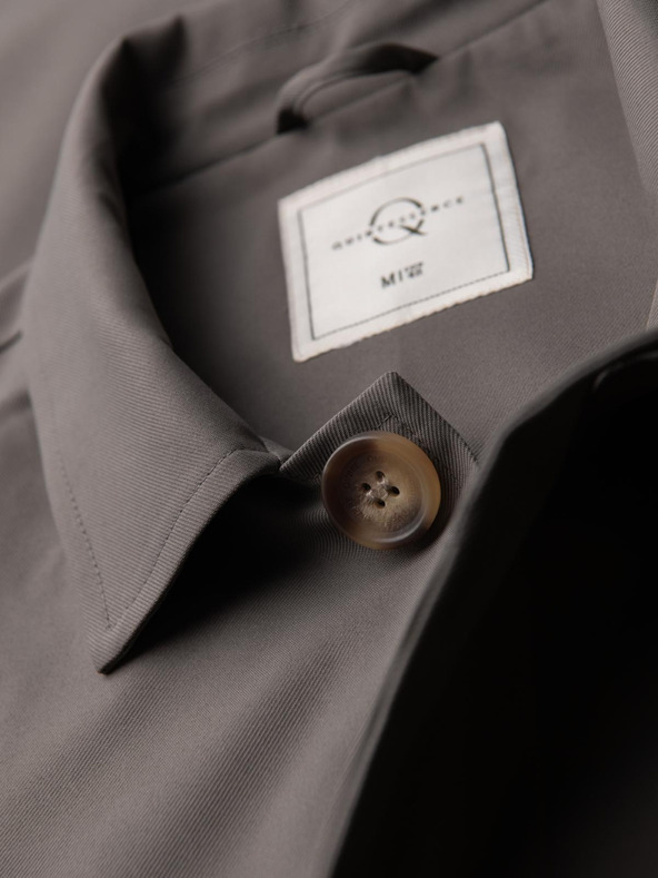 Ombre Clothing Pánsky minimalistický kabát s odnímateľnou vestou - popol V6 OM-COLC-0139 Ombre Clothing