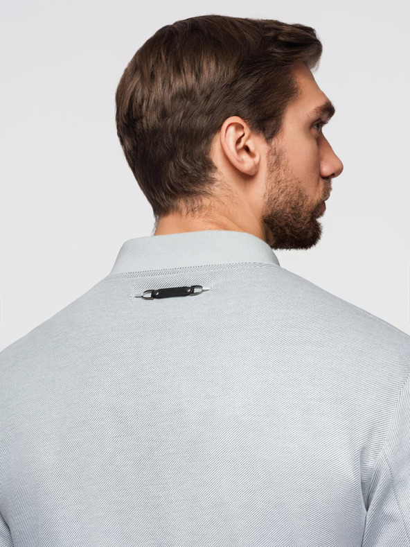 Ombre Clothing Pánska bunda bomber s raglánovými rukávmi - svetlo sivá V4 OM-JANP-0159 Ombre Clothing