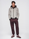 Ombre Clothing Pánska ľahká bunda so sieťovanou podšívkou a kapucňou - sivá V6 C640 Ombre Clothing