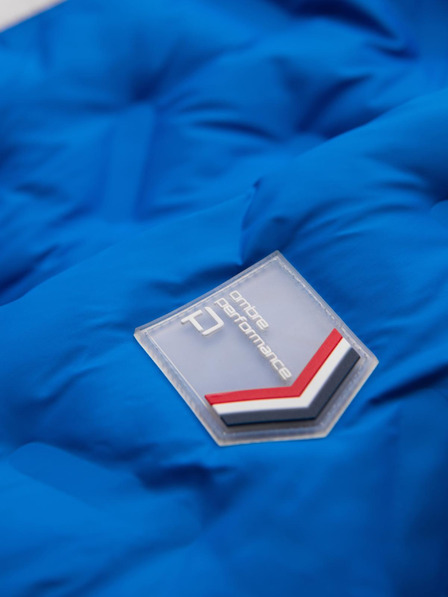 Ombre Clothing Pánska prešívaná bunda s odnímateľnou kapucňou - modrá a červená V1 OM-JALP-0206 Ombre Clothing