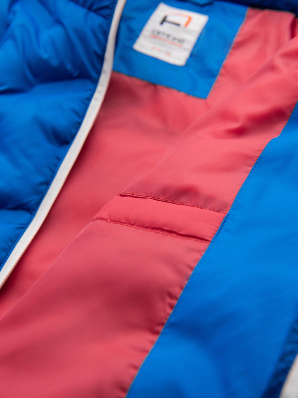 Ombre Clothing Pánska prešívaná bunda s odnímateľnou kapucňou - modrá a červená V1 OM-JALP-0206 Ombre Clothing