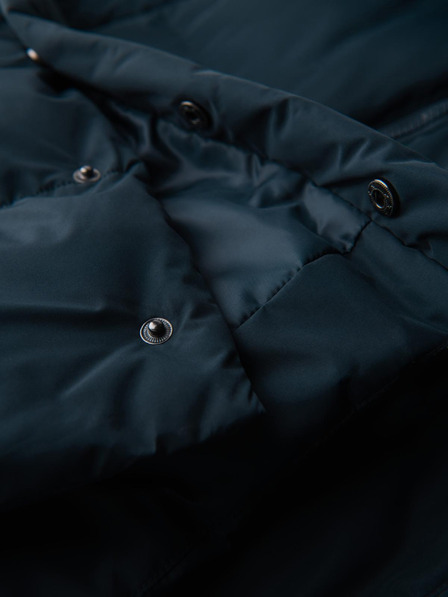 Ombre Clothing Pánska klasická dlhá bunda s kapucňou - tmavo modrá V2 OM-JALJ-0269 Ombre Clothing