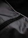 Ombre Clothing Pánska štýlová bunda z ekokože so stojáčikom - čierna V2 C637 Ombre Clothing