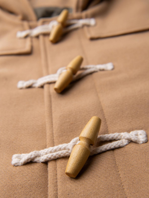 Ombre Clothing Pánsky vlnený kabát s kapucňou - svetlo hnedý V1 OM-COWC-0131 Ombre Clothing