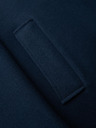 Ombre Clothing Pánsky dlhý jednoradový kabát s golierom a podšívkou - tmavo modrý V3 OM-COWC-0135 Ombre Clothing