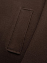 Ombre Clothing Pánsky dlhý jednoradový kabát s golierom a spodným plášťom - hnedý V4 OM-COWC-0135 Ombre Clothing