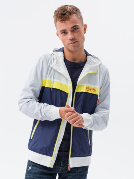 Ombre Clothing Pánska veterovka s kapucňou 438C - tmavo modrá V1 Ombre Clothing