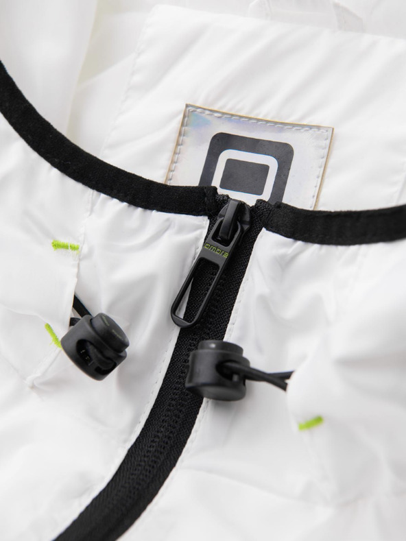 Ombre Clothing Pánska športová bunda s ombre efektom a reflexnými prvkami - biela a limetková V1 C646 Ombre Clothing