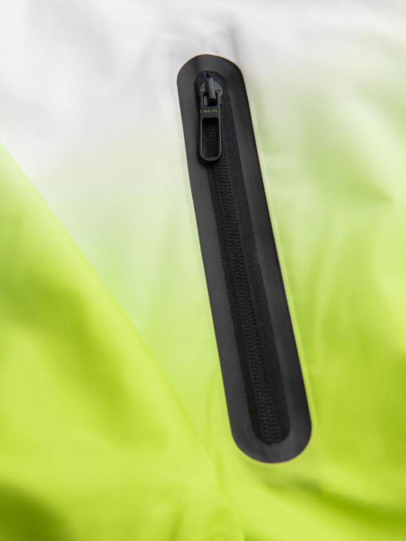 Ombre Clothing Pánska športová bunda s ombre efektom a reflexnými prvkami - biela a limetková V1 C646 Ombre Clothing