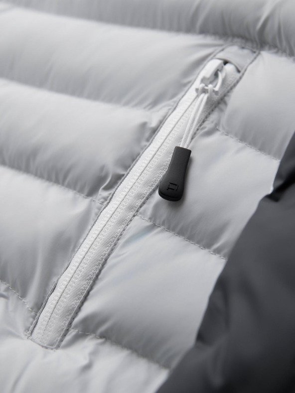 Ombre Clothing Pánska prešívaná bunda s odnímateľnou kapucňou - grafitová a biela V3 OM-JALP-0206 Ombre Clothing