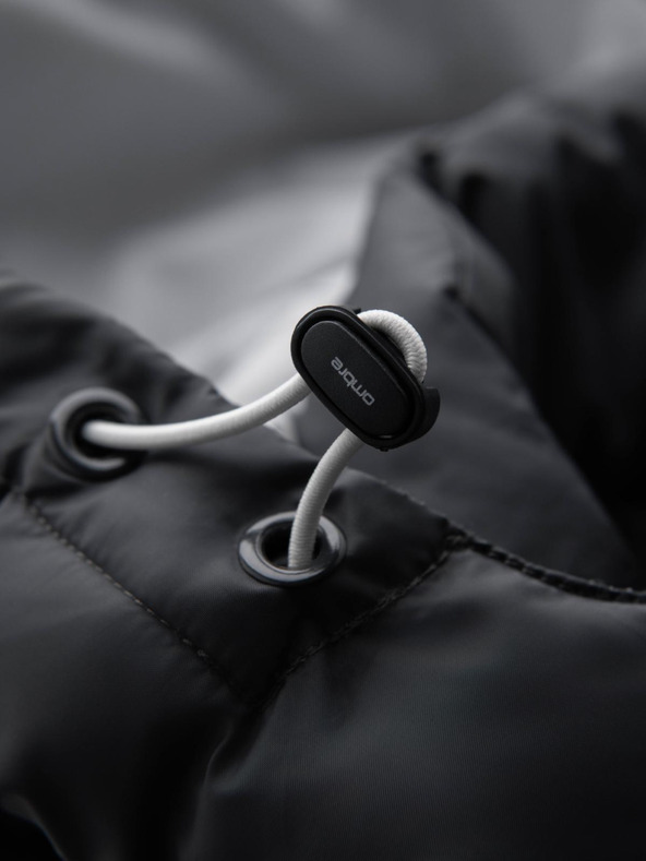 Ombre Clothing Pánska prešívaná bunda s odnímateľnou kapucňou - grafitová a biela V3 OM-JALP-0206 Ombre Clothing