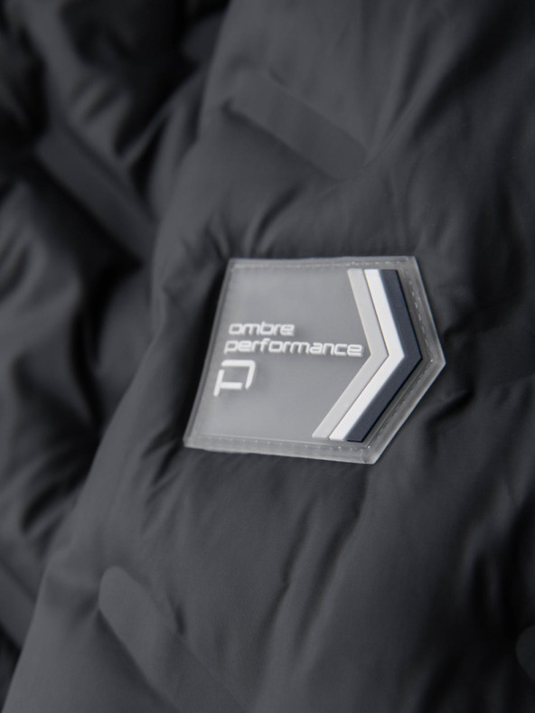 Ombre Clothing Pánska prešívaná bunda s odnímateľnou kapucňou - grafitová a biela V3 OM-JALP-0206 Ombre Clothing