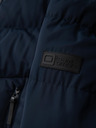 Ombre Clothing Pánska bunda s asymetrickým prešívaním a kapucňou - tmavo modrá V4 OM-JAHP-0304 Ombre Clothing