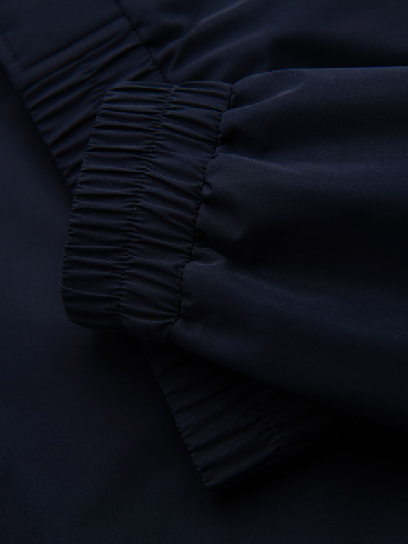 Ombre Clothing Pánska bunda s kapucňou a vysokým golierom - tmavo modrá V2 OM-JANP-0222 Ombre Clothing