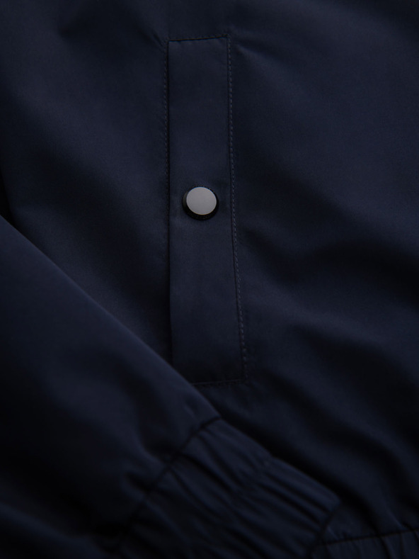 Ombre Clothing Pánska bunda s kapucňou a vysokým golierom - tmavo modrá V2 OM-JANP-0222 Ombre Clothing