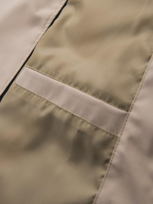 Ombre Clothing Pánska funkčná prechodná bunda s kapucňou - béžová V3 OM-JANP-0225 Ombre Clothing