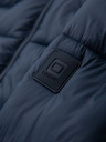 Ombre Clothing Pánska prešívaná bunda s kapucňou - tmavo modrá V4 OM-JAHP-0235 Ombre Clothing