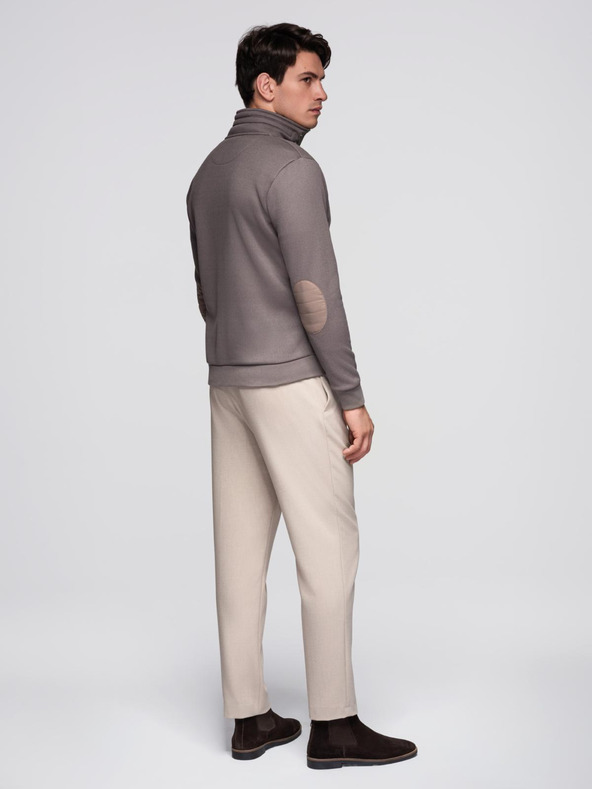 Ombre Clothing Pánska bunda s vysokým golierom a fleecovým vnútrom - ash V2 C645 Ombre Clothing