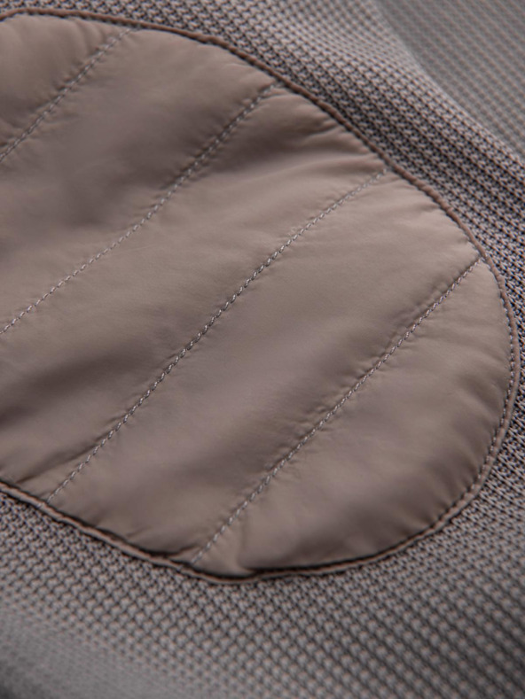 Ombre Clothing Pánska bunda s vysokým golierom a fleecovým vnútrom - ash V2 C645 Ombre Clothing