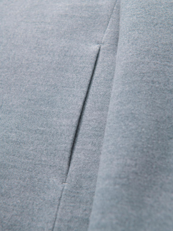 Ombre Clothing Pánsky kabát s vysokým golierom a asymetrickým zapínaním - sivý melír V1 OM-COWC-0141 Ombre Clothing