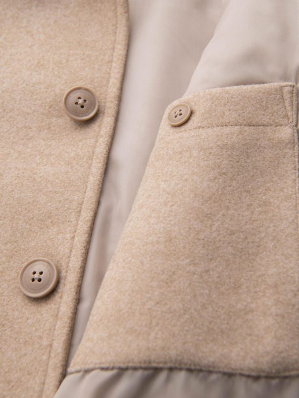 Ombre Clothing Pánska košeľová bunda - béžová V1 OM-JANP-0291 Ombre Clothing