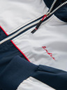 Ombre Clothing Pánska kontrastná vetrovka s kapucňou - tmavo modrá a biela V1 OM-JANP-0228 Ombre Clothing