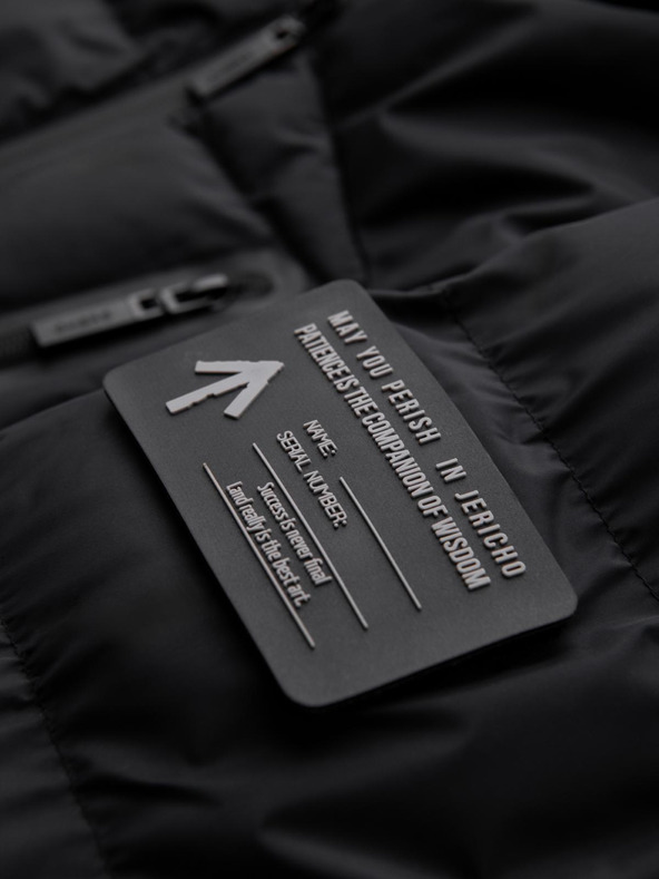 Ombre Clothing Pánska prešívaná zateplená bunda s raglánovými rukávmi - čierna V4 OM-JAHP-0302 Ombre Clothing