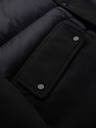Ombre Clothing Pánska dlhá prešívaná bunda s veľkými vreckami - čierna V1 OM-JALJ-0308 Ombre Clothing